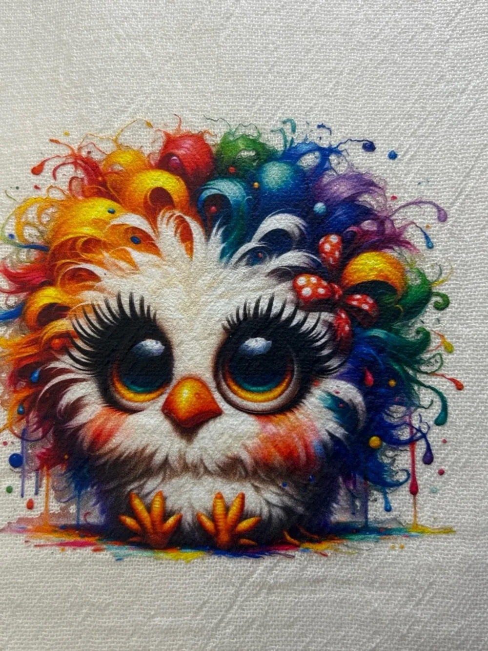 Rainbow Chicken Kitchen Towel Colorful Chicken Decorative Dish Towel